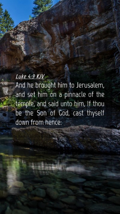 Picture 04 - Luke 4:9 KJV Mobile Phone Wallpaper - And he brought him to Jerusalem, and set him on a - Mobile Bible Verse Wallpaper