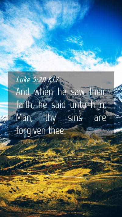 Picture 04 - Luke 5:20 KJV Mobile Phone Wallpaper - And when he saw their faith, he said unto him, - Mobile Bible Verse Wallpaper
