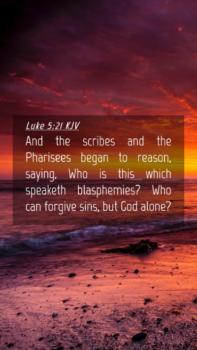 Picture 04 - Luke 5:21 KJV Mobile Phone Wallpaper - And the scribes and the Pharisees began to - Mobile Bible Verse Wallpaper