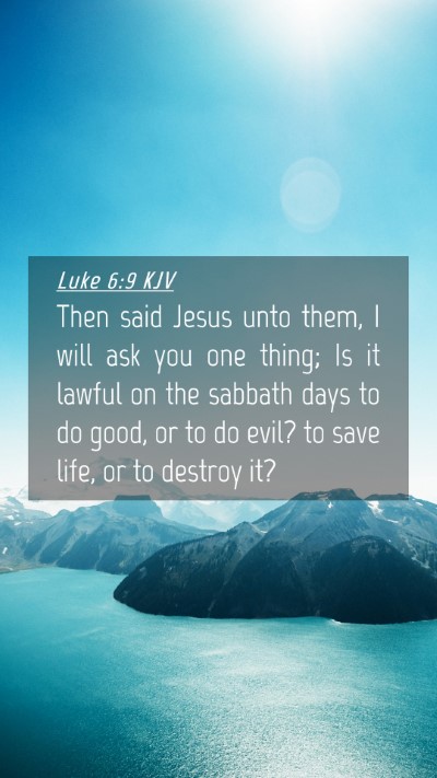 Picture 04 - Luke 6:9 KJV Mobile Phone Wallpaper - Then said Jesus unto them, I will ask you one - Mobile Bible Verse Wallpaper