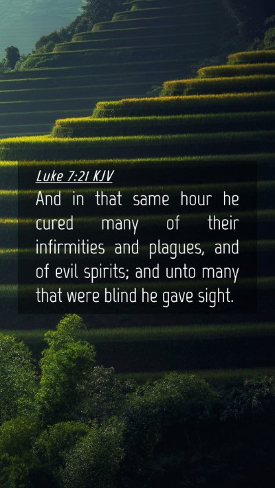 Picture 04 - Luke 7:21 KJV Mobile Phone Wallpaper - And in that same hour he cured many of their - Mobile Bible Verse Wallpaper