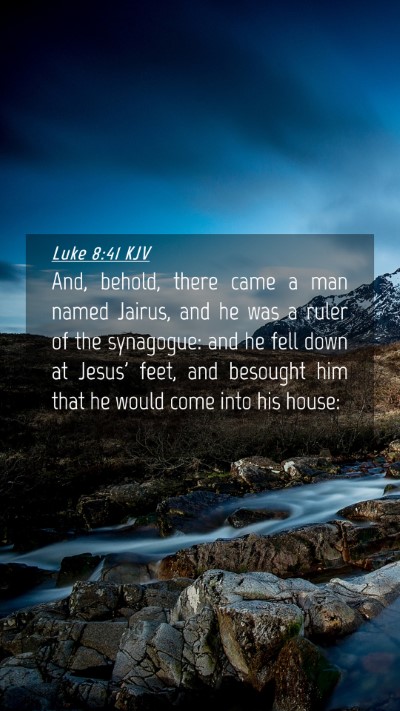 Picture 04 - Luke 8:41 KJV Mobile Phone Wallpaper - And, behold, there came a man named Jairus, and - Mobile Bible Verse Wallpaper