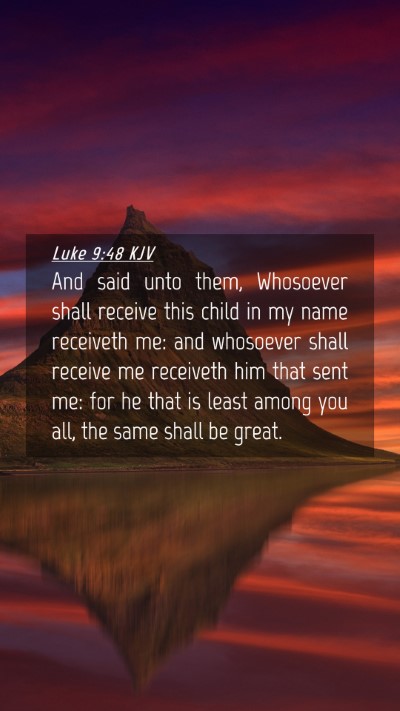 Picture 04 - Luke 9:48 KJV Mobile Phone Wallpaper - And said unto them, Whosoever shall receive this - Mobile Bible Verse Wallpaper