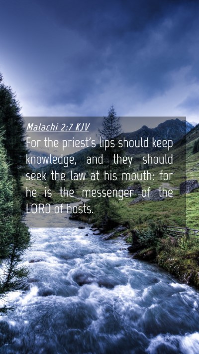 Picture 04 - Malachi 2:7 KJV Mobile Phone Wallpaper - For the priest's lips should keep knowledge, and - Mobile Bible Verse Wallpaper