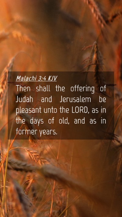 Picture 04 - Malachi 3:4 KJV Mobile Phone Wallpaper - Then shall the offering of Judah and Jerusalem be - Mobile Bible Verse Wallpaper