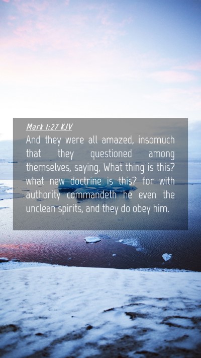 Picture 04 - Mark 1:27 KJV Mobile Phone Wallpaper - And they were all amazed, insomuch that they - Mobile Bible Verse Wallpaper