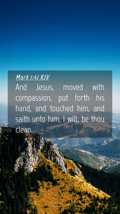 Picture 04 - Mark 1:41 KJV Mobile Phone Wallpaper - And Jesus, moved with compassion, put forth his - Mobile Bible Verse Wallpaper