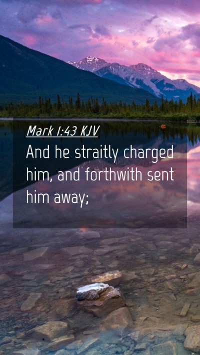 Picture 04 - Mark 1:43 KJV Mobile Phone Wallpaper - And he straitly charged him, and forthwith sent - Mobile Bible Verse Wallpaper
