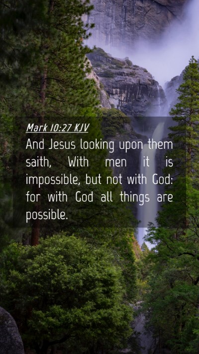Picture 04 - Mark 10:27 KJV Mobile Phone Wallpaper - And Jesus looking upon them saith, With men it is - Mobile Bible Verse Wallpaper