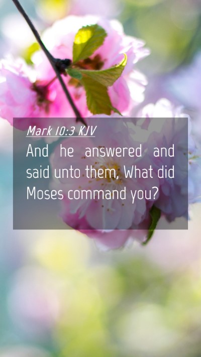 Picture 04 - Mark 10:3 KJV Mobile Phone Wallpaper - And he answered and said unto them, What did - Mobile Bible Verse Wallpaper