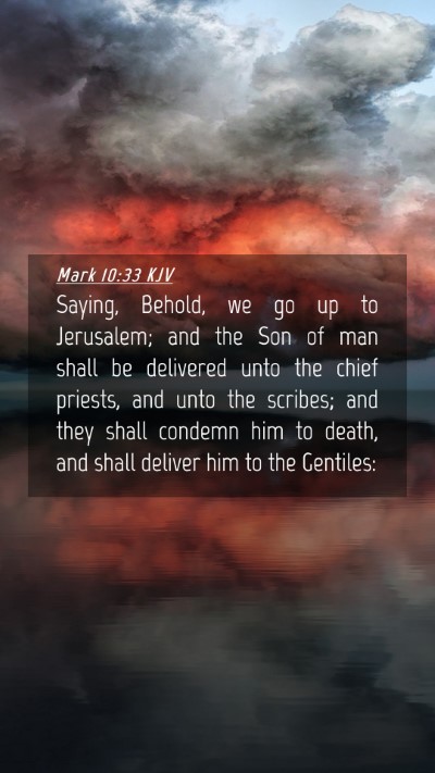 Picture 04 - Mark 10:33 KJV Mobile Phone Wallpaper - Saying, Behold, we go up to Jerusalem; and the - Mobile Bible Verse Wallpaper