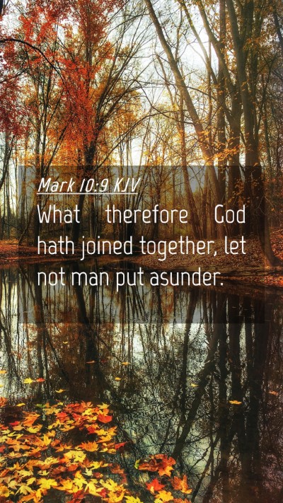 Picture 04 - Mark 10:9 KJV Mobile Phone Wallpaper - What therefore God hath joined together, let not - Mobile Bible Verse Wallpaper