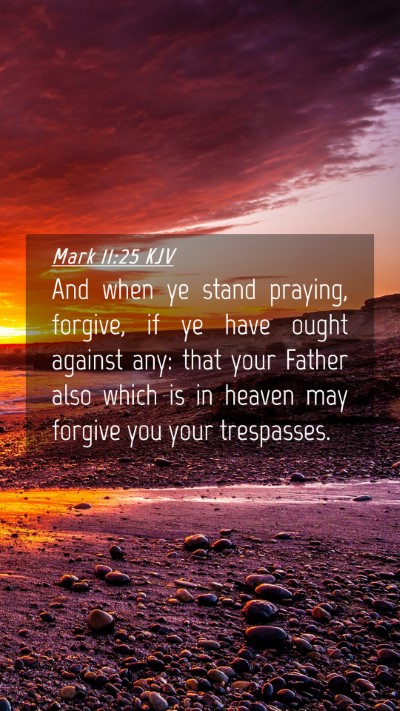 Picture 04 - Mark 11:25 KJV Mobile Phone Wallpaper - And when ye stand praying, forgive, if ye have - Mobile Bible Verse Wallpaper