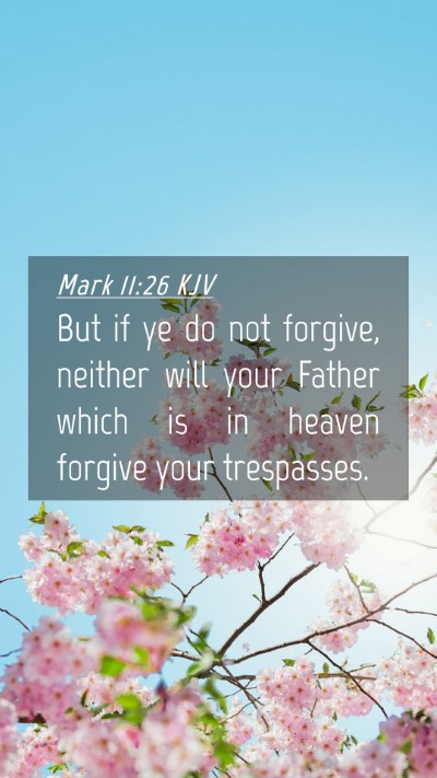 Picture 04 - Mark 11:26 KJV Mobile Phone Wallpaper - But if ye do not forgive, neither will your - Mobile Bible Verse Wallpaper