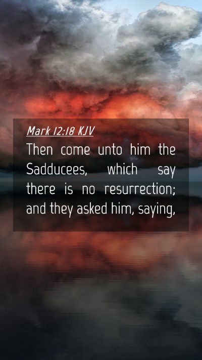 Picture 04 - Mark 12:18 KJV Mobile Phone Wallpaper - Then come unto him the Sadducees, which say there - Mobile Bible Verse Wallpaper