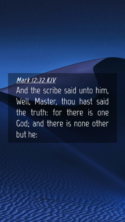 Picture 04 - Mark 12:32 KJV Mobile Phone Wallpaper - And the scribe said unto him, Well, Master, thou - Mobile Bible Verse Wallpaper