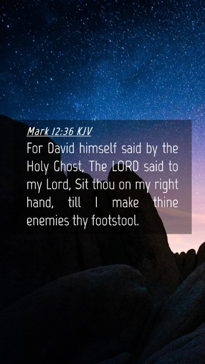 Picture 04 - Mark 12:36 KJV Mobile Phone Wallpaper - For David himself said by the Holy Ghost, The - Mobile Bible Verse Wallpaper
