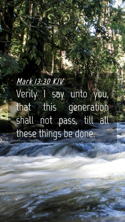 Picture 04 - Mark 13:30 KJV Mobile Phone Wallpaper - Verily I say unto you, that this generation shall - Mobile Bible Verse Wallpaper