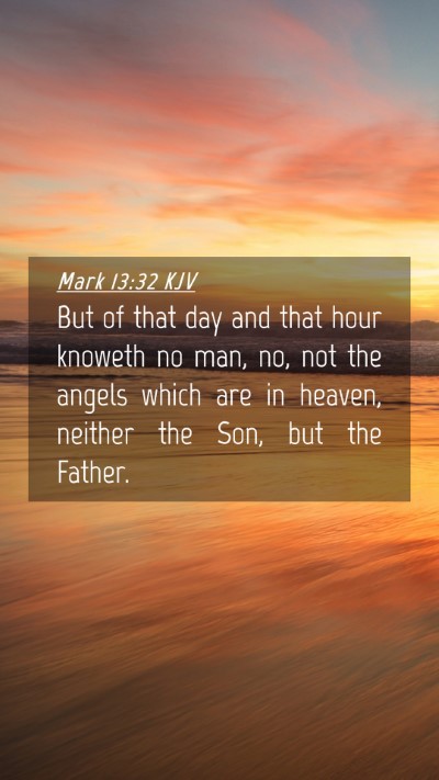 Picture 04 - Mark 13:32 KJV Mobile Phone Wallpaper - But of that day and that hour knoweth no man, no, - Mobile Bible Verse Wallpaper