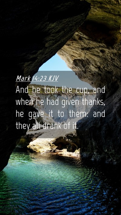 Picture 04 - Mark 14:23 KJV Mobile Phone Wallpaper - And he took the cup, and when he had given - Mobile Bible Verse Wallpaper
