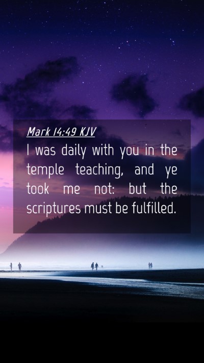 Picture 04 - Mark 14:49 KJV Mobile Phone Wallpaper - I was daily with you in the temple teaching, and - Mobile Bible Verse Wallpaper