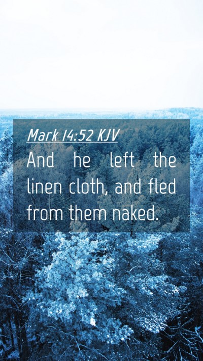 Picture 04 - Mark 14:52 KJV Mobile Phone Wallpaper - And he left the linen cloth, and fled from them - Mobile Bible Verse Wallpaper