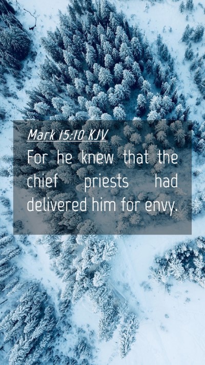 Picture 04 - Mark 15:10 KJV Mobile Phone Wallpaper - For he knew that the chief priests had delivered - Mobile Bible Verse Wallpaper
