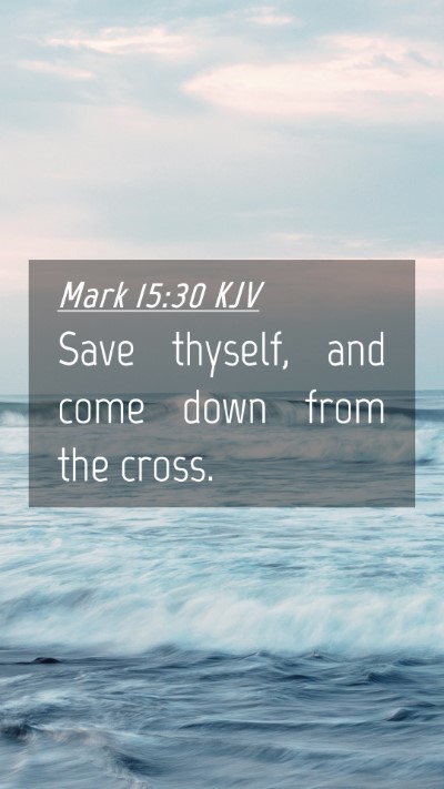 Picture 04 - Mark 15:30 KJV Mobile Phone Wallpaper - Save thyself, and come down from the - Mobile Bible Verse Wallpaper