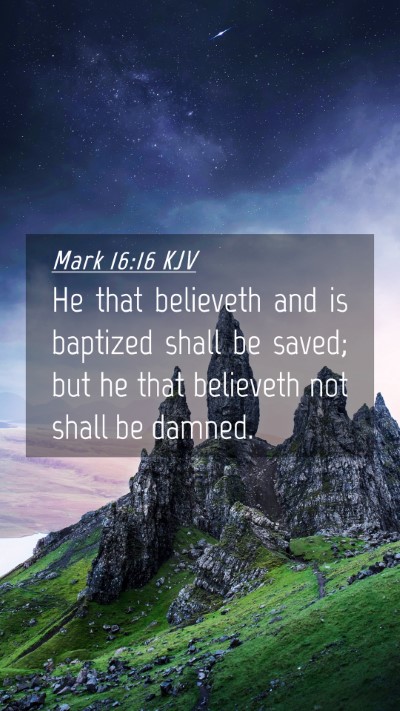 Picture 04 - Mark 16:16 KJV Mobile Phone Wallpaper - He that believeth and is baptized shall be saved; - Mobile Bible Verse Wallpaper