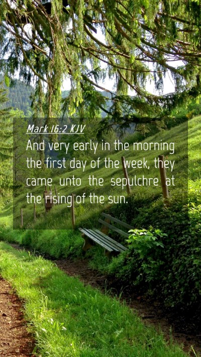 Picture 04 - Mark 16:2 KJV Mobile Phone Wallpaper - And very early in the morning the first day of - Mobile Bible Verse Wallpaper