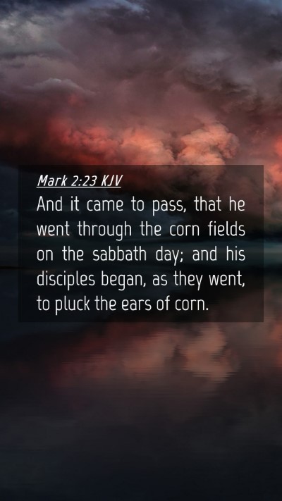 Picture 04 - Mark 2:23 KJV Mobile Phone Wallpaper - And it came to pass, that he went through the - Mobile Bible Verse Wallpaper