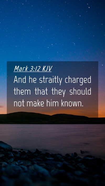 Picture 04 - Mark 3:12 KJV Mobile Phone Wallpaper - And he straitly charged them that they should not - Mobile Bible Verse Wallpaper