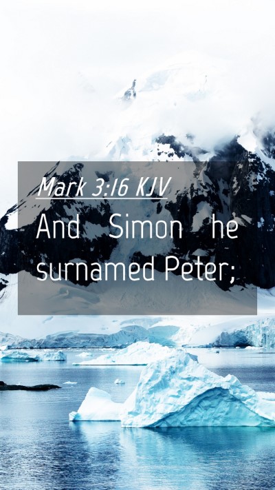 Picture 04 - Mark 3:16 KJV Mobile Phone Wallpaper - And Simon he surnamed - Mobile Bible Verse Wallpaper