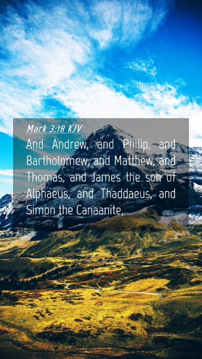 Picture 04 - Mark 3:18 KJV Mobile Phone Wallpaper - And Andrew, and Philip, and Bartholomew, and - Mobile Bible Verse Wallpaper