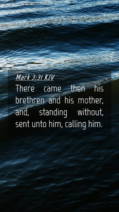 Picture 04 - Mark 3:31 KJV Mobile Phone Wallpaper - There came then his brethren and his mother, and, - Mobile Bible Verse Wallpaper