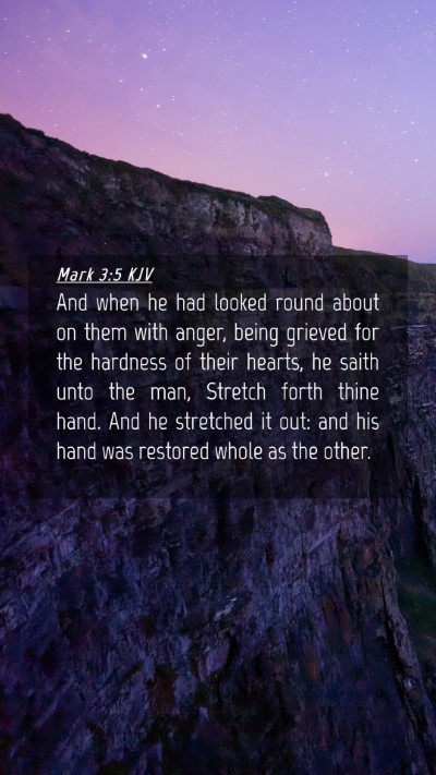 Picture 04 - Mark 3:5 KJV Mobile Phone Wallpaper - And when he had looked round about on them with - Mobile Bible Verse Wallpaper