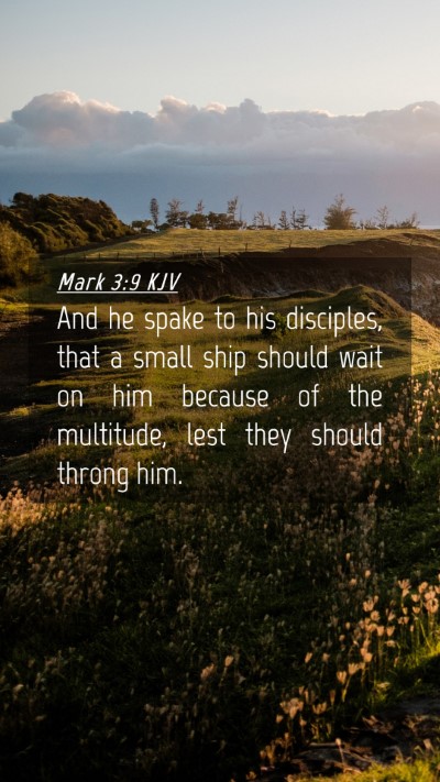 Picture 04 - Mark 3:9 KJV Mobile Phone Wallpaper - And he spake to his disciples, that a small ship - Mobile Bible Verse Wallpaper