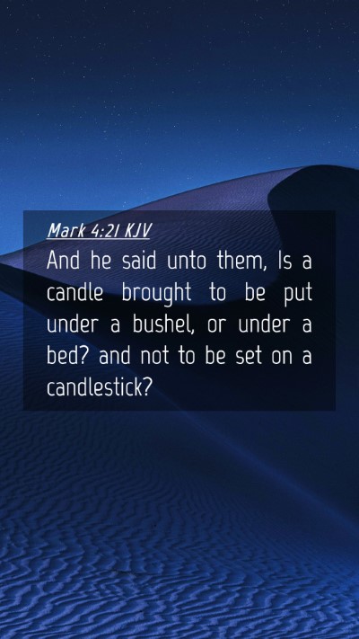 Picture 04 - Mark 4:21 KJV Mobile Phone Wallpaper - And he said unto them, Is a candle brought to be - Mobile Bible Verse Wallpaper