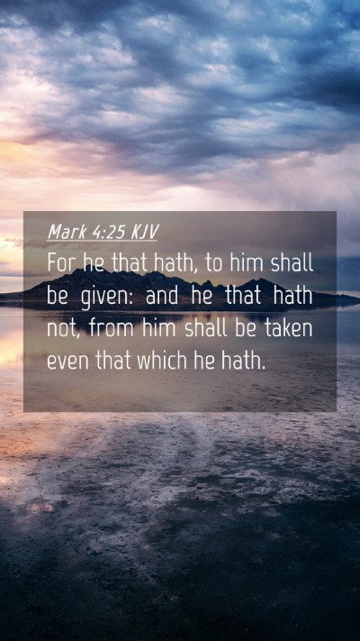 Picture 04 - Mark 4:25 KJV Mobile Phone Wallpaper - For he that hath, to him shall be given: and he - Mobile Bible Verse Wallpaper