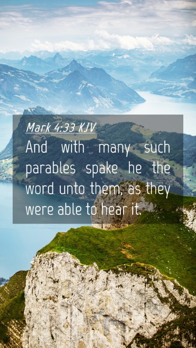 Picture 04 - Mark 4:33 KJV Mobile Phone Wallpaper - And with many such parables spake he the word - Mobile Bible Verse Wallpaper