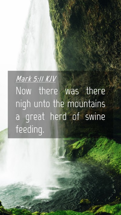 Picture 04 - Mark 5:11 KJV Mobile Phone Wallpaper - Now there was there nigh unto the mountains a - Mobile Bible Verse Wallpaper