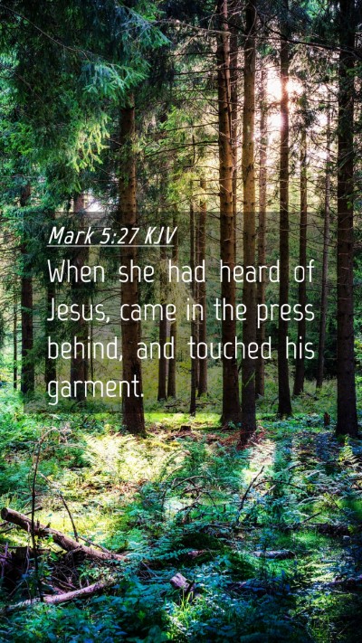 Picture 04 - Mark 5:27 KJV Mobile Phone Wallpaper - When she had heard of Jesus, came in the press - Mobile Bible Verse Wallpaper