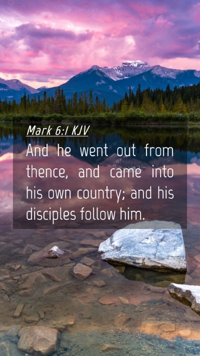 Picture 04 - Mark 6:1 KJV Mobile Phone Wallpaper - And he went out from thence, and came into his - Mobile Bible Verse Wallpaper