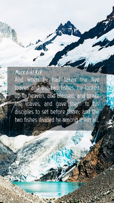 Picture 04 - Mark 6:41 KJV Mobile Phone Wallpaper - And when he had taken the five loaves and the two - Mobile Bible Verse Wallpaper