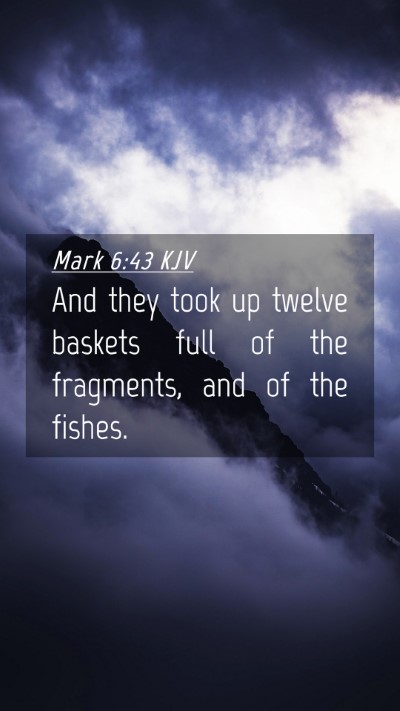 Picture 04 - Mark 6:43 KJV Mobile Phone Wallpaper - And they took up twelve baskets full of the - Mobile Bible Verse Wallpaper
