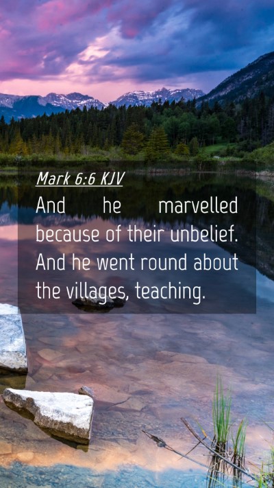 Picture 04 - Mark 6:6 KJV Mobile Phone Wallpaper - And he marvelled because of their unbelief. And - Mobile Bible Verse Wallpaper