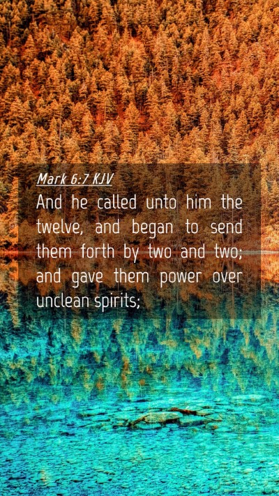 Picture 04 - Mark 6:7 KJV Mobile Phone Wallpaper - And he called unto him the twelve, and began to - Mobile Bible Verse Wallpaper