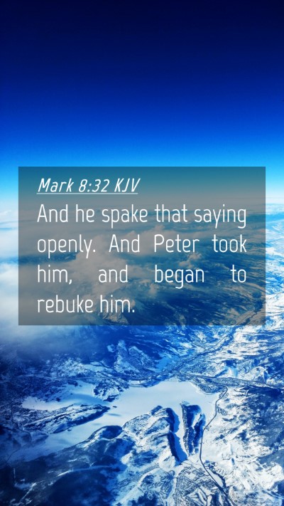 Picture 04 - Mark 8:32 KJV Mobile Phone Wallpaper - And he spake that saying openly. And Peter took - Mobile Bible Verse Wallpaper