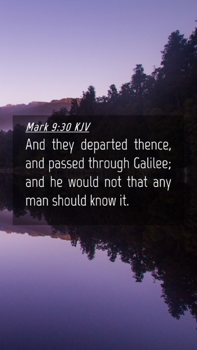 Picture 04 - Mark 9:30 KJV Mobile Phone Wallpaper - And they departed thence, and passed through - Mobile Bible Verse Wallpaper