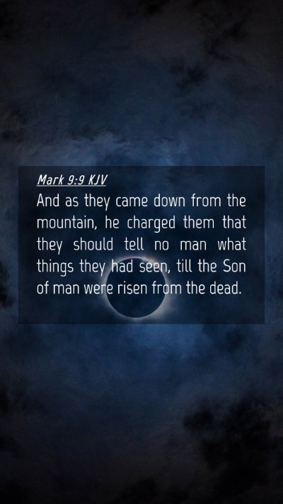 Picture 04 - Mark 9:9 KJV Mobile Phone Wallpaper - And as they came down from the mountain, he - Mobile Bible Verse Wallpaper